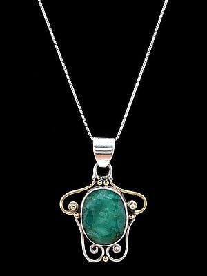 Faceted Green Onyx Gemstone Pendant