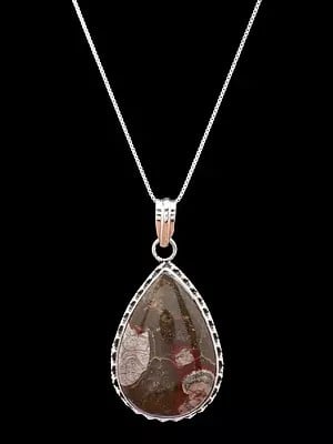 Teardrop Shaped Mushroom Jasper Pendant