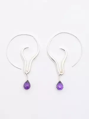 Designer Faceted Amethyst Earrings