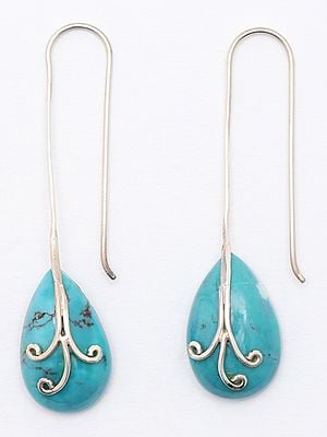 Tear Drop Tyrone Turquoise Earrings