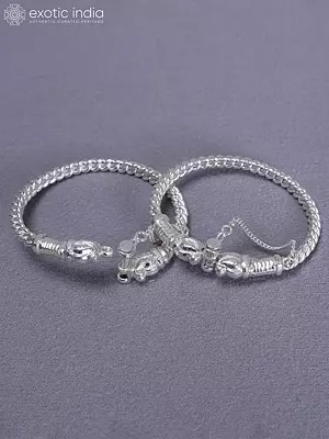 Set Of 2 Pure Silver Designer Bala From Nepal