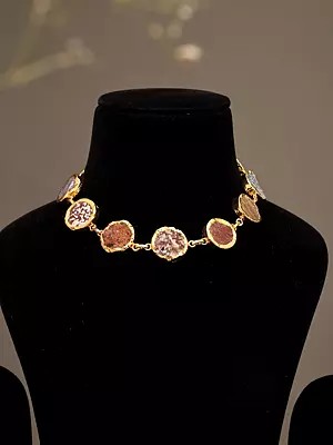 Round Raw Stone Necklace