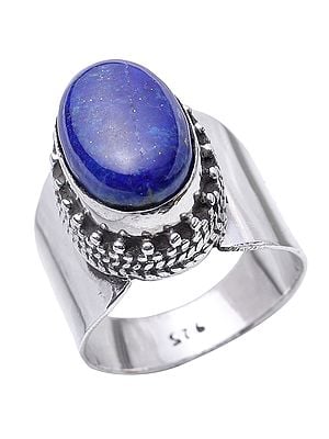 Sterling Silver Natural Blue Lapis Lazuli Ring