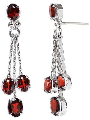 Faceted Garnet Earrings | Garnet Stone Jewelry