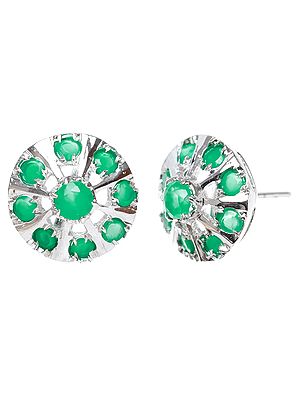 Green Onyx Earring | Sterling Silver Earrings
