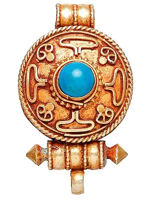 Mandala Gau Box Pendant with Turquoise
