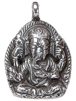 Deity Lord Ganesha Pendant from Nepal | Sterling Silver Jewelry