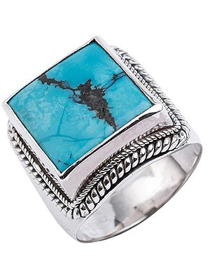 Big Square Turquoise Ring