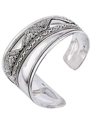 Assymetric Filigree Cuff Bracelet Design from Nepal (Adjustable Size)