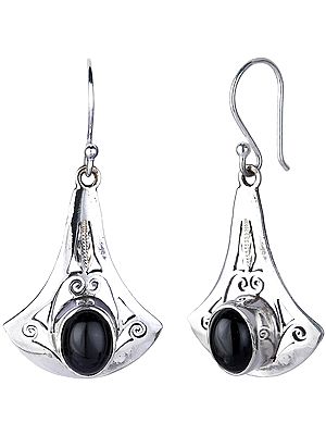 Jali (Lattice) Earrings with Black Onyx