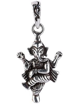 Dancing Ganesha Pendant | Sterling Silver Jewelry