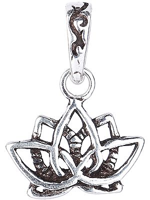 Sterling Silver Lotus Flower Pendant - Symbol of Purity