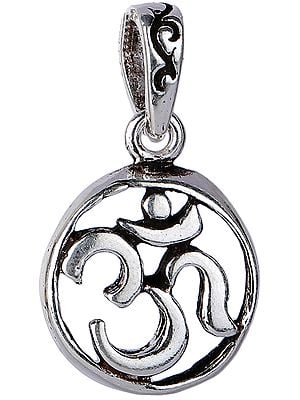 Sterling Silver Om Circle Pendant