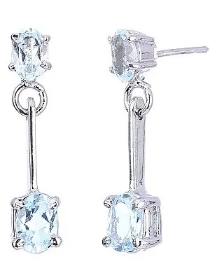 Sterling Silver Earrings with Blue Topaz