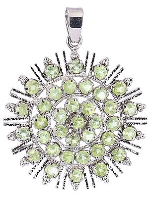 The Burst Halo of Turquoise Pendant | Peridot Stone Jewelry
