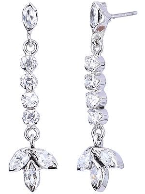 Sterling Silver Dangling Earrings with Cubic Zirconia