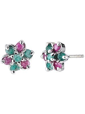 Sterling Silver Stud Earrings | Indian Fashion Jewelry