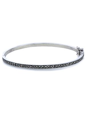 Sterling Silver Marcasite Bangle Bracelet