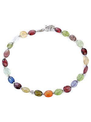 Multi-Stone Faceted Bracelet with Sterling Silver Beads