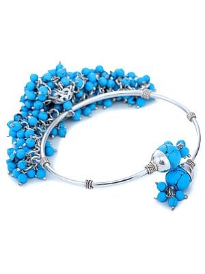 Reconstituted Turquoise Sterling Silver Bracelet