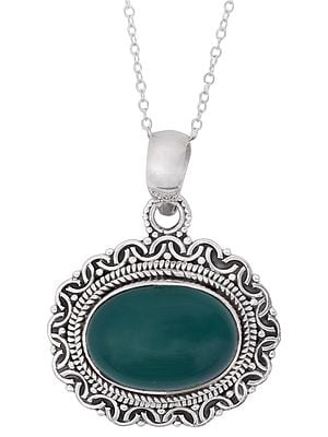 Sterling Silver Pendant Studded with Gemstone