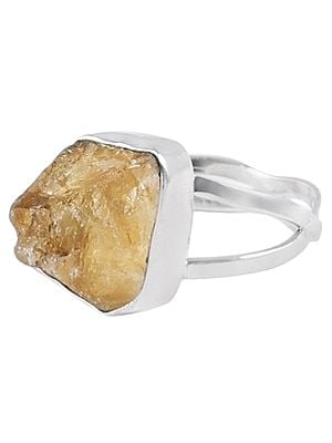 Sterling Silver Ring with Rugged Gemstone