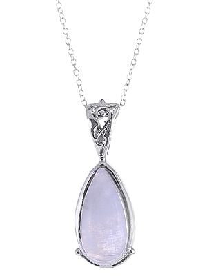 Rainbow Moonstone Studded in Sterling Silver Pendant