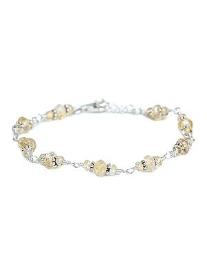 Sterling Silver Bracelet Accented with Citrine Stones