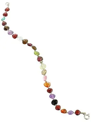 Multi-Gemstone Paan-Shaped Beads Bracelet