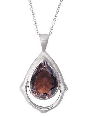 Faceted Gemstone Studded Sterling Silver Pendant