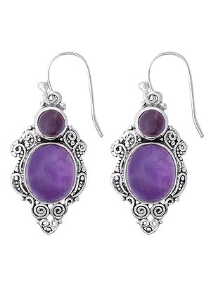 Sterling Silver Earrings with Beautiful Gemstone