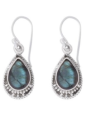 Stylish Sterling Silver Earrings with Gemstone