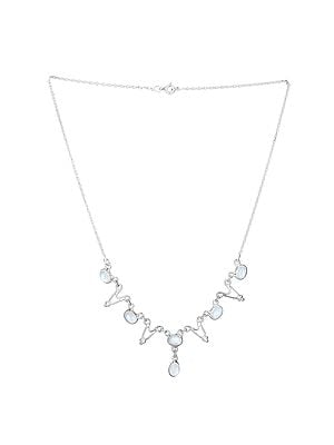 Sterling Silver Necklace with Superfine Bezel Stones