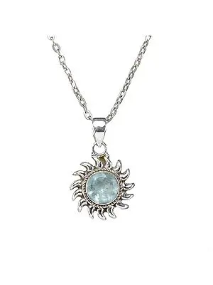Sterling Silver Pendant with Faceted Gemstone