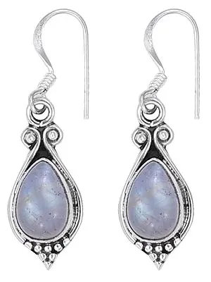 Drop Shaped Designer Gemstone Earrings Made in Sterling Silver