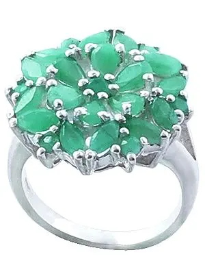Emerald Gemstone Ring Made in Sterling Silver