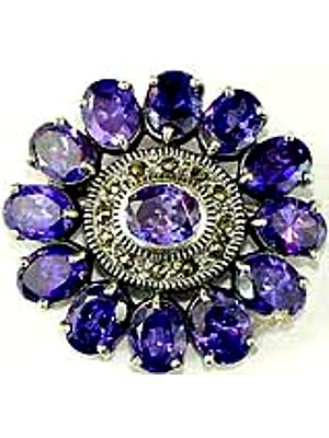 Amethyst Flower Pendant cum Brooch