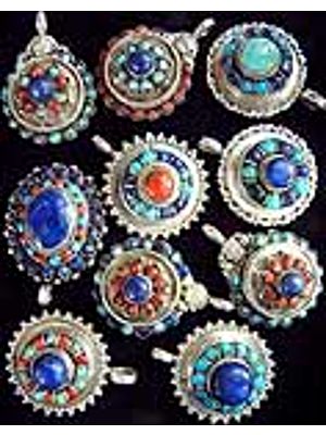 Assorted Lot of 10 Lapis Coral Turquoise Pendants
