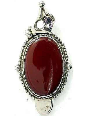Carnelian Pendant with Amethyst