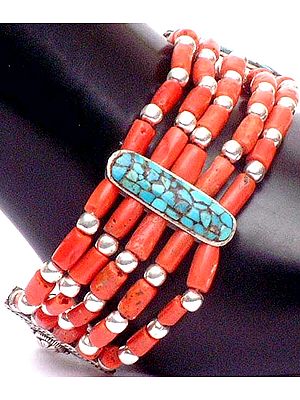 Coral Bracelet with Turquoise