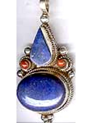 Coral Lapis Pendant
