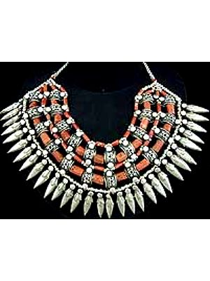 Coral Silver Necklace