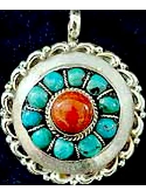 Coral Turquoise Pendant