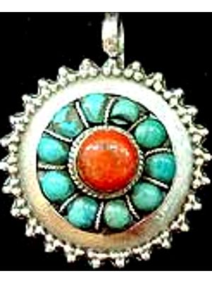 Coral Turquoise Pendant
