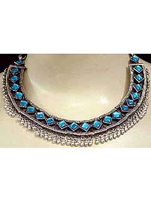 Cut Glass Silver Necklace