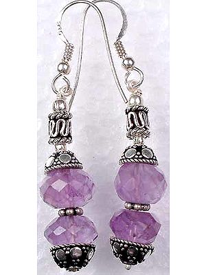 Faceted Amethyst Ear Rings