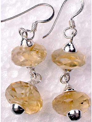 Faceted Citrine Ear Rings