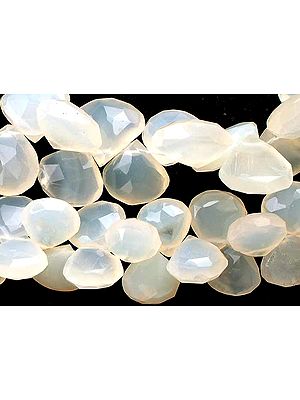 Faceted White Chalcedony Briolettes
