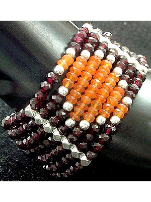 Garnet Bracelet with Israel Cut Carnelian