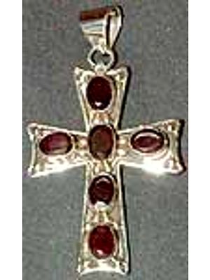 Garnet Cross Pendant